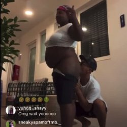 Ghetto ebony gets her ass ate outside ON IG LIVE